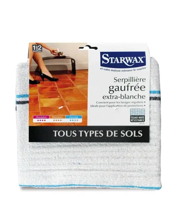 Acheter Direct Serpillière gaufrée blanche double 50×100 cm STARWAX