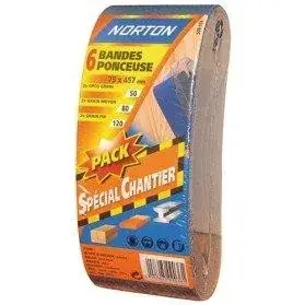 6 Bandes abrasives 75x457mm grain assortis Meilleur Choix