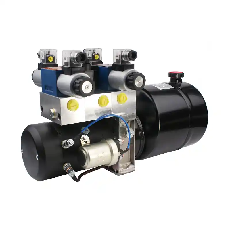Centrale hydraulique 2,5 cm3 2,2 kW réservoir 4 litres avec deux électrovannes et section flottante 24V Retour Gratuit