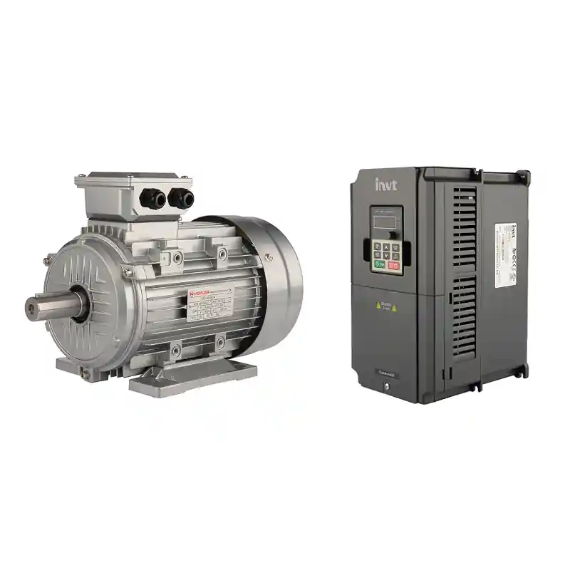 Dernier Modèle Moteur électrique triphasé 400V 5,5 kW complet avec convertisseur vectoriel triphasé GD20-5R5G-4-EU avec contrôleur de vitesse du moteur