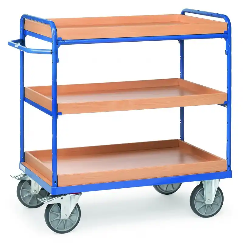 Top Vente Chariot 3 plateaux à rebords, 2 ridelles ouvertes – 8120 – FETRA Chariot 3 plateaux à rebords. 2 ridelles ouvertes