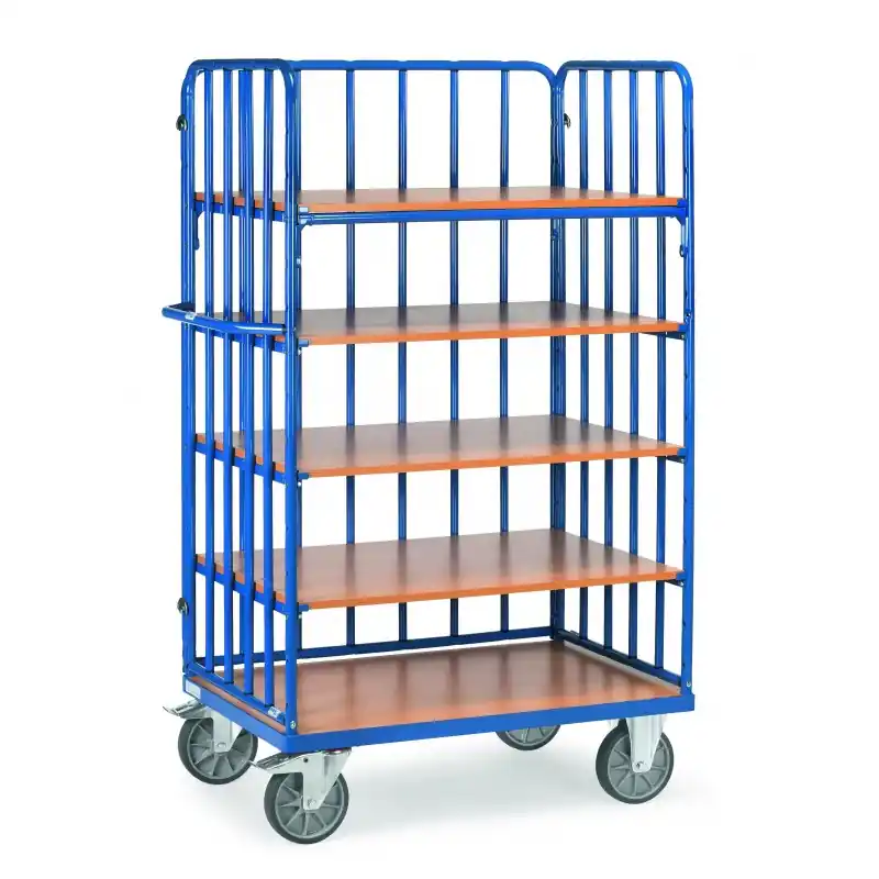 Vente Flash Chariot haut, 5 plateaux et 3 ridelles à barres – 8351-1 – FETRA Chariot haut. 5 plateaux et 3 ridelles à barres