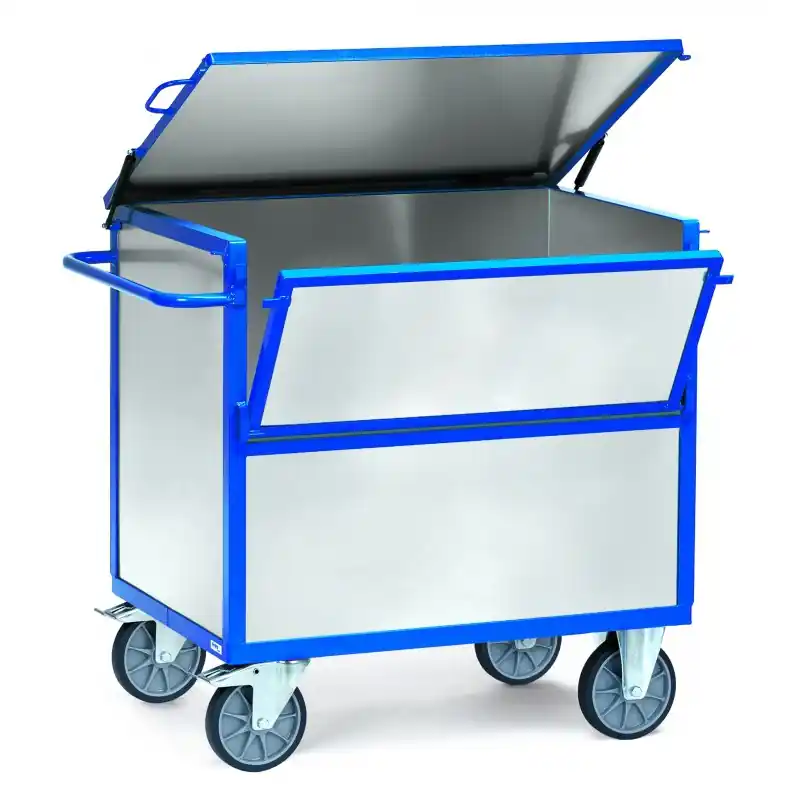 Top Vente Chariot caisse en tôle zinguée avec couvercle – 2833 – FETRA Chariot caisse en tôle zinguée avec couvercle
