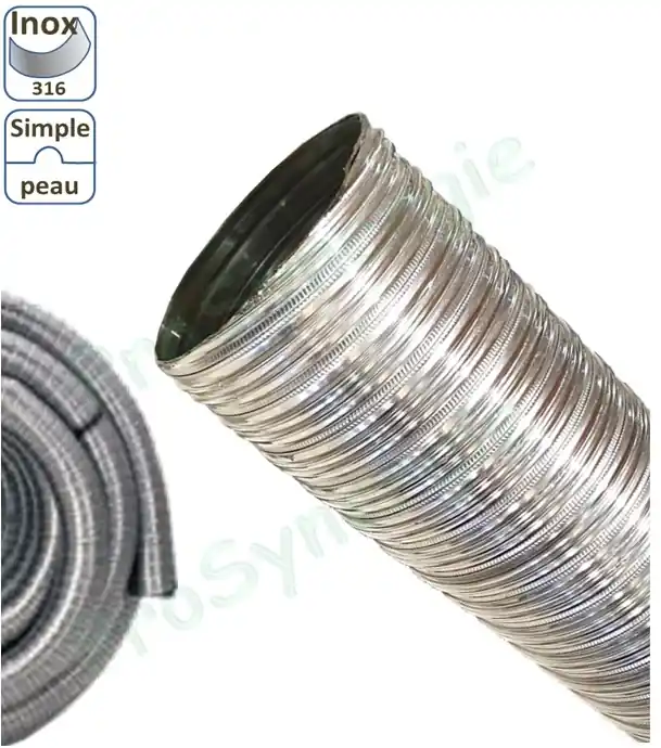 Tubage Flexible Simple Peau pour conduit de cheminée TEN Inox 316L Seulement Aujourd&rsquo;hui