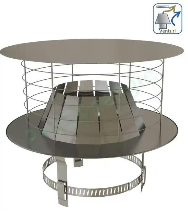 Acheter Direct Chapeau sortie de tubage Ø 80 à 260 mm (Aspirateur Statique) anti-refouleur avec grillage anti-volatile Varinox ou Varispir (Alu)
