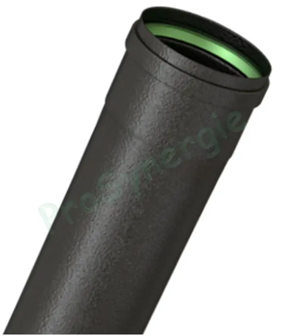 Top Vente Tuyau de poêle av. joint viton acier 0,7mm émaillé noir mat Ø 80 et 100mm longueur 1m / 50cm / 33cm