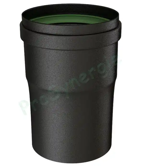 Tuyau Email Noir Mat – Lg 15 cm – Ø 80mm – Femelle / Mâle – Poêle à Pellets Prix Réduit