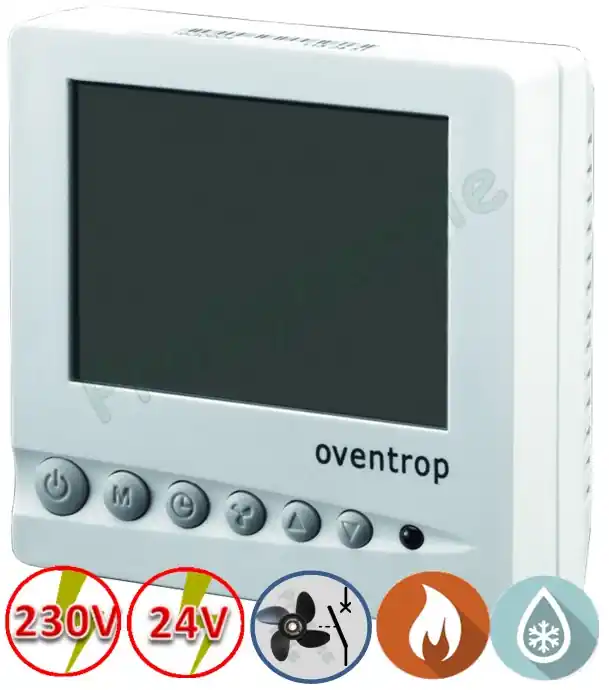 Thermostat d'ambiance digital chaud / froid + commande ventilo-convecteur – pose en applique Quantité Limitée