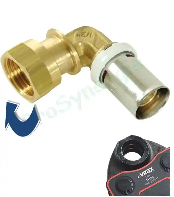 Coude à 90° sertir Multicouche Fluxo – Visser Femelle écrou libre Promotion