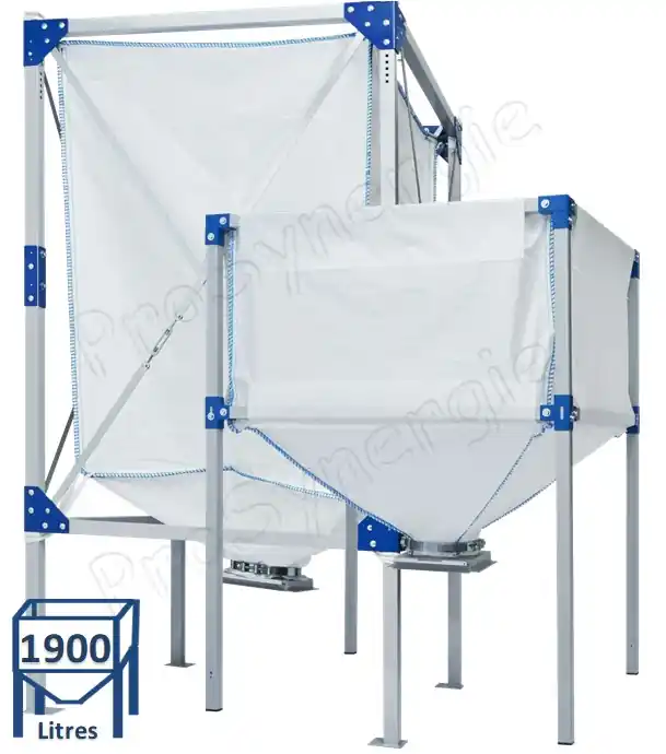 Silo Textile (Texsilo) Stockage de granulés ouvert en haut – 1 000 ou 1900 litres (~ 1 400 kg) – 1,2 x 1,2 mètres de côté (hauteur 1,5 ou 2,3 m) Nouvel Arrivage