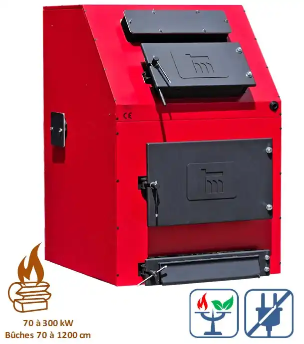 TKK3 MAX – Chaudière acier bois charbon 70 à 300 KW, rendements > 81%, parcours de fumées 3 passages, tirage naturel Affaire À Saisir