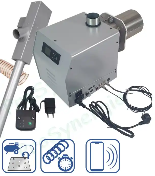 Vente Directe Brûleur à granulé B-MAX (Home, Essential) 5 à 90 kW, 230 Vac avec injecteur nettoyage pneumatique + Vis d´alimentation 1,76 m + Module wifi