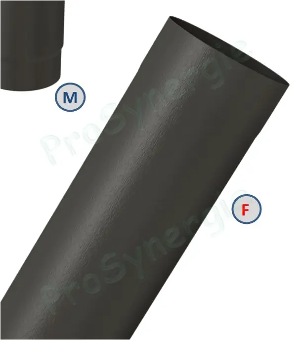 Tuyau de poêle (mâle rétreint) acier émaillé 1mm noir mat Ø 100 à 180mm longueur 1m / 50cm / 25cm Paiement Sécurisé