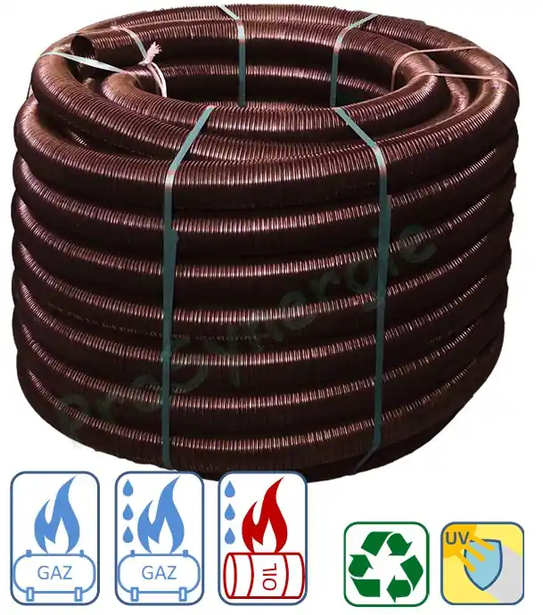 Conduit de fumées flexible Technaflon PVDF conditionné ou à la coupe, Ø 60 à 200 mm Soldes