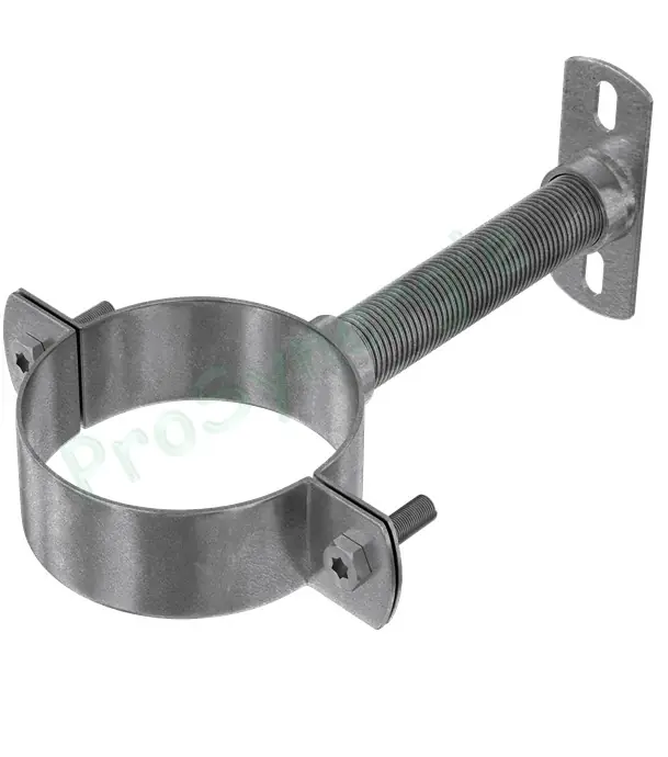 Collier de fixation acier avec patère et tige filetée pour Technaflon PVDF, Ø 75 à 250 mm Usine Directe