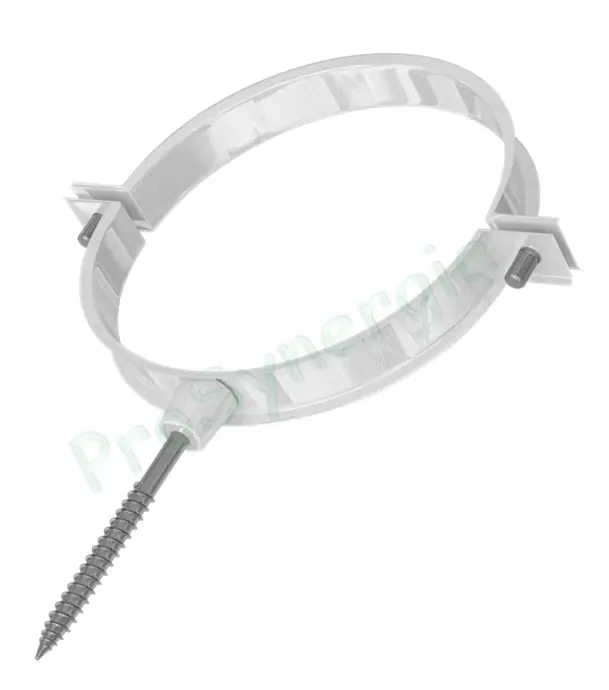 Collier Aluminium Laqué blanc pour conduit Technaflon PVDF/Aluminium Ø ext. 125 ou 150 mm Petit Prix
