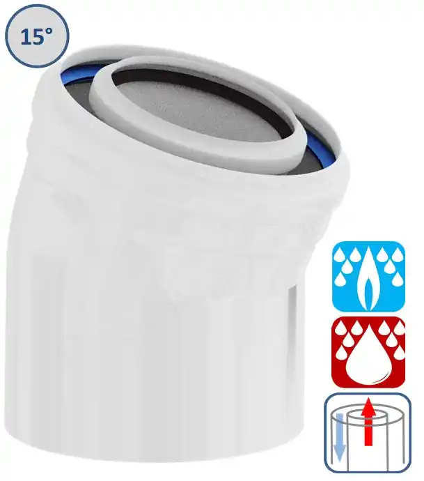 Vente Directe Coude concentrique 15° Ø 60/100 ou 80/125 mm – PPs/ALU