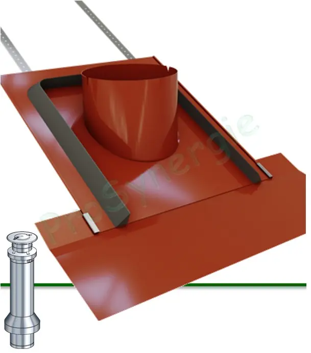 Bon Plan Embase étanchéité avec kit détanchéité pour sortie de toit Inox ronde LISS-ISO DP