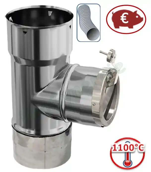 Vente Flash Kit limiteur de tirage Inox raccordement anti bistre sur buse mâle départ d'insert vers flexible