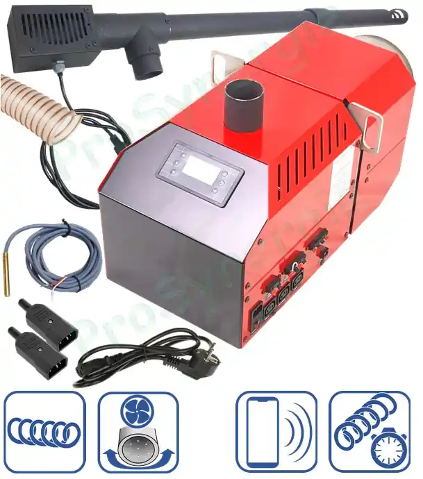 Affaire À Saisir Kit Brûleur à granulé SMB 50 Rotary, 5 à 50 KW 230 Vac Creuset rotatif + Vis d´alimentation 1,2m joint et sonde